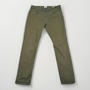 FLINT & TINDER 365 Pants Flat Front Cotton Blend Green Men's Size 33x31 Slim Fit